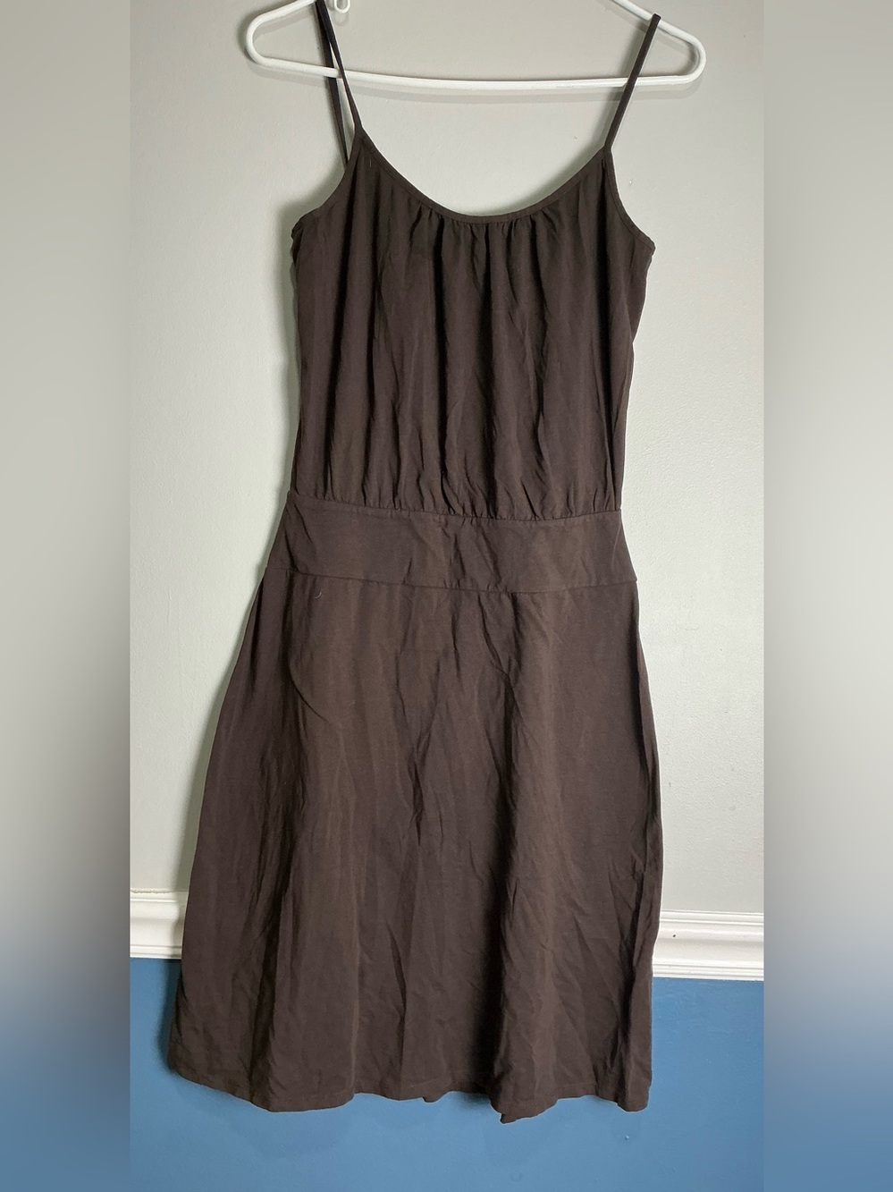 LOFT Brown Sleeveless Midi Dress with Waistband